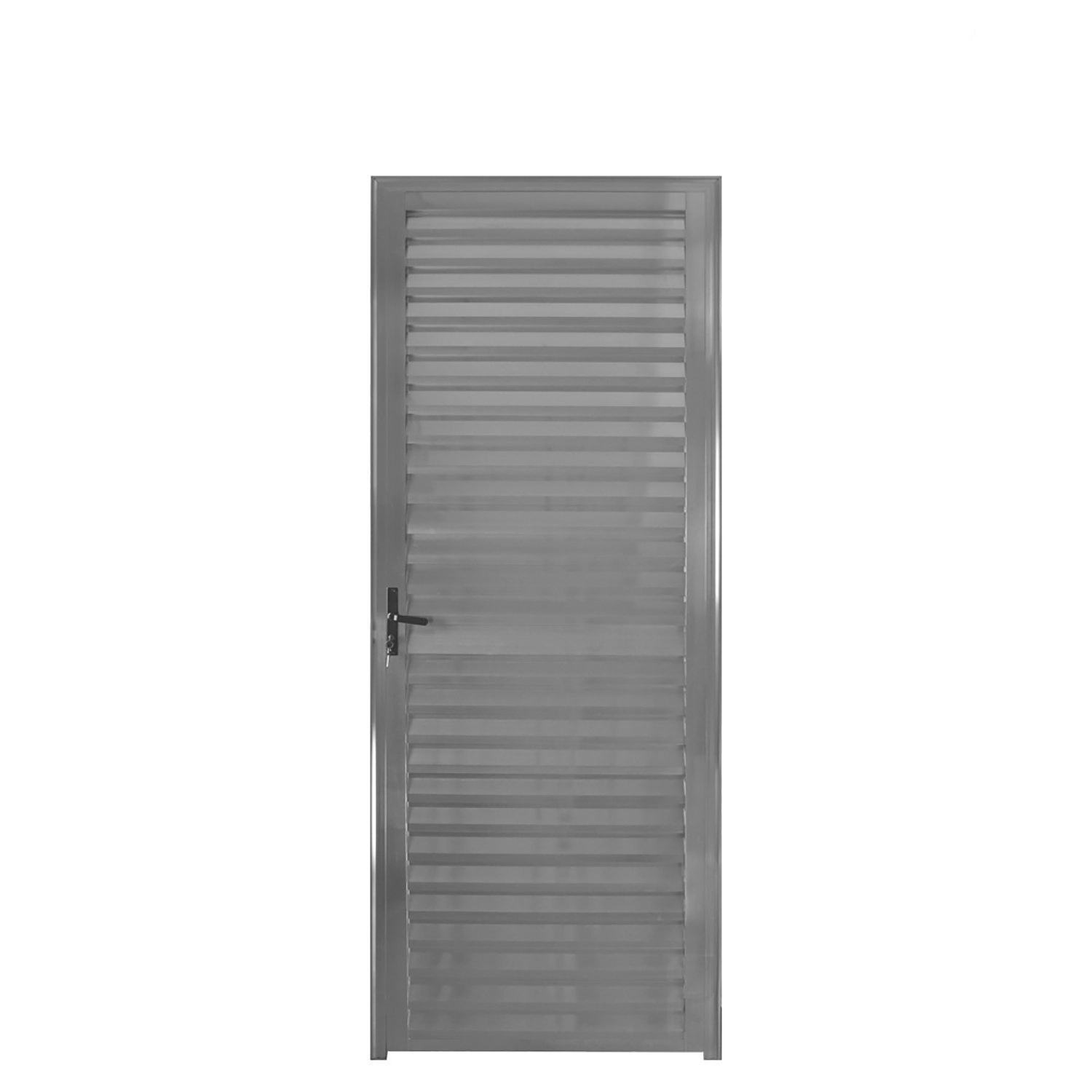 Porta De Alumínio Lambril 210x70cm Lado Direito Palheta Hale Esquadrias Brilhante