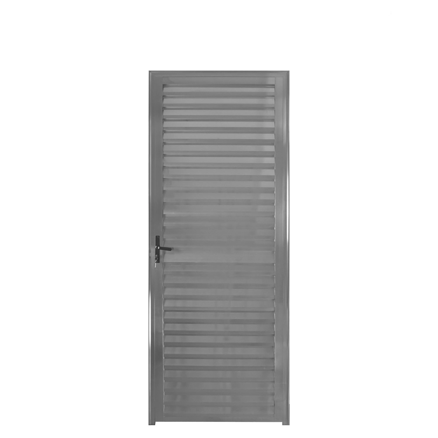 Porta De Alumínio Palheta 210x90cm Lado Direito Hale Esquadrias Brilhante