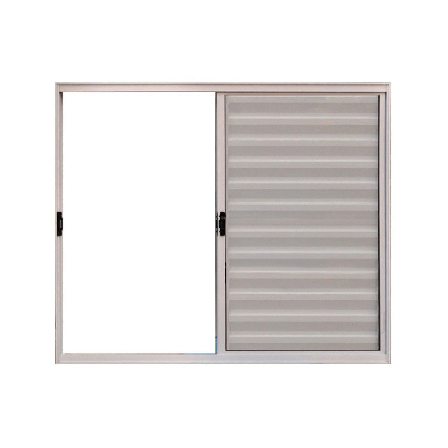 Janela De Alumínio Veneziana 100x120cm 3 Folhas Hale Esquadrias Prata