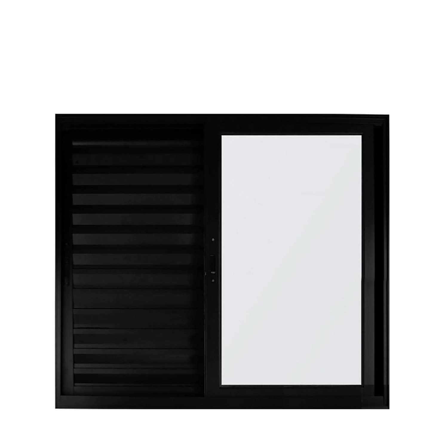 Janela De Alumínio Veneziana 120x150cm 3 Folhas Suprema Hale Esquadrias Preto