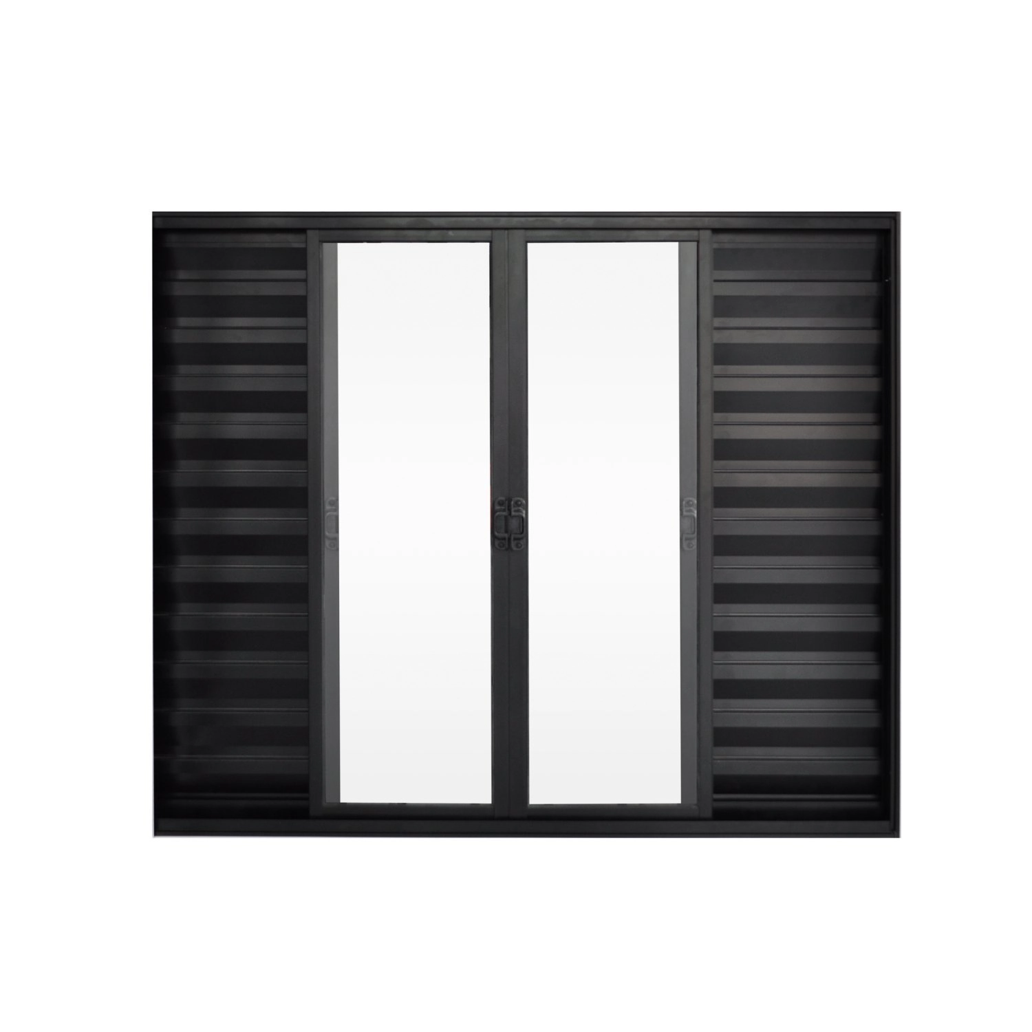 Janela De Alumínio Veneziana 100x120cm 6 Folhas Hale Esquadrias Preto