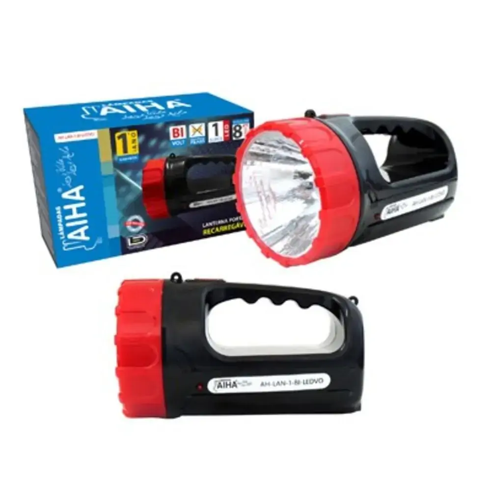 Lanterna Aiha Vermelha 15 Led Recarreg Biv