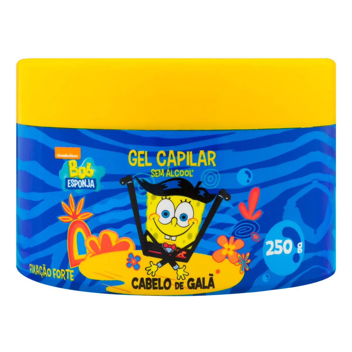 Gel Fixador Infantil Forte Bob Esponja Nutriex Marcas Cabelo De Galã Pote 250g
