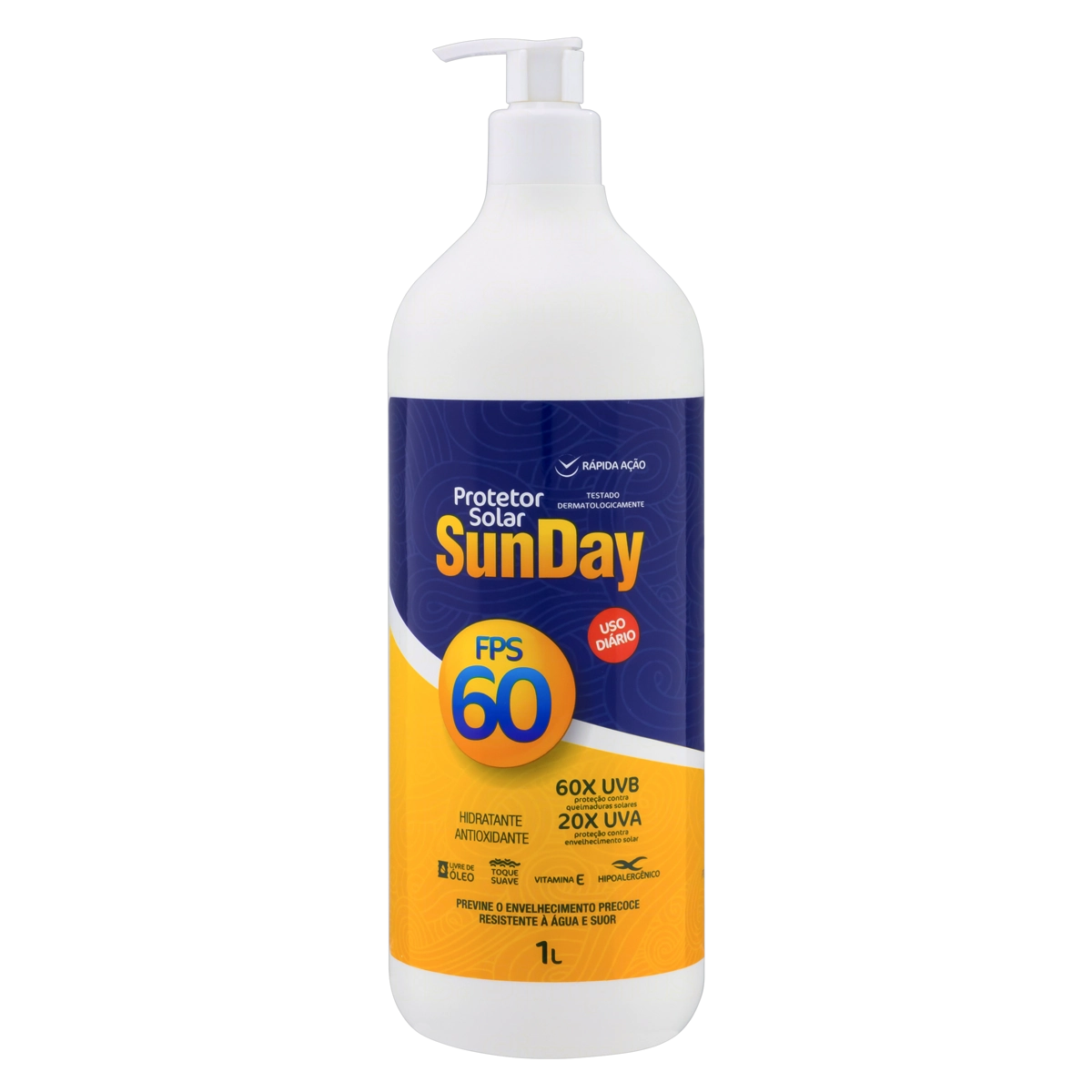 Protetor Solar Fps 60 Sunday Frasco 1l