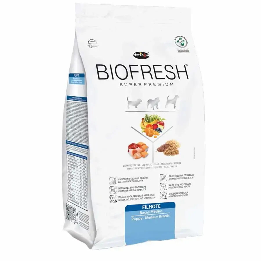 Ração Biofresh Para Cães Filhotes De Raças Médias