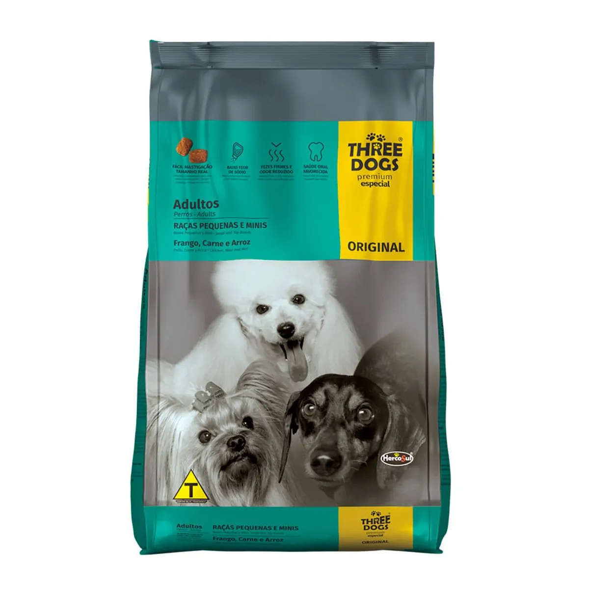 Racao Three Dogs Orig Adul Rac Peq Mini