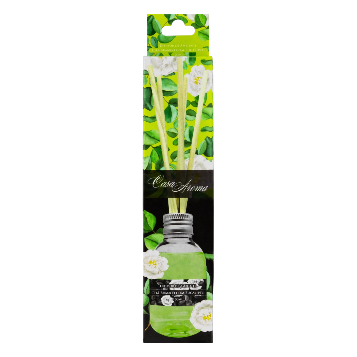 Difusor De Ambiente Chá Branco Com Eucalipto Casa Aroma Caixa 100ml