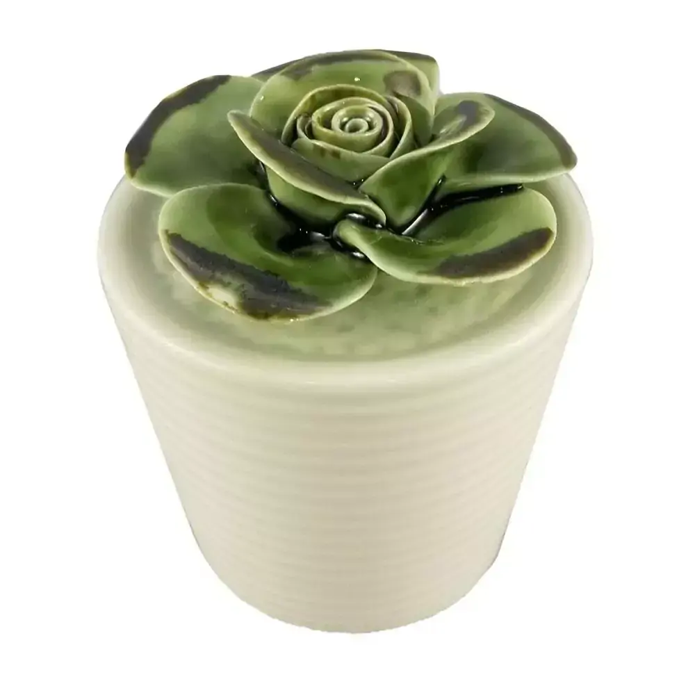 VASO COM SUCULENTA DE CERAMICA 6,7CM X 6,7CM X 6,4CM