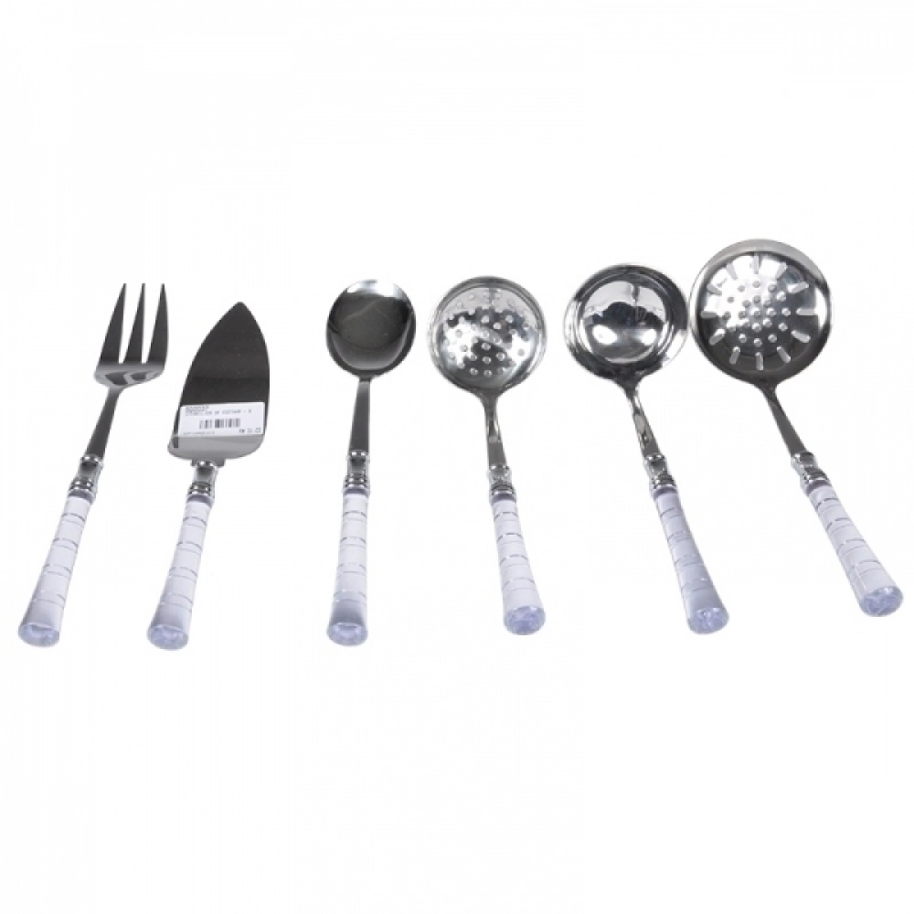 Utensilios P/cozinha Craw C/6 Pcs Cabo Tran.sg0037