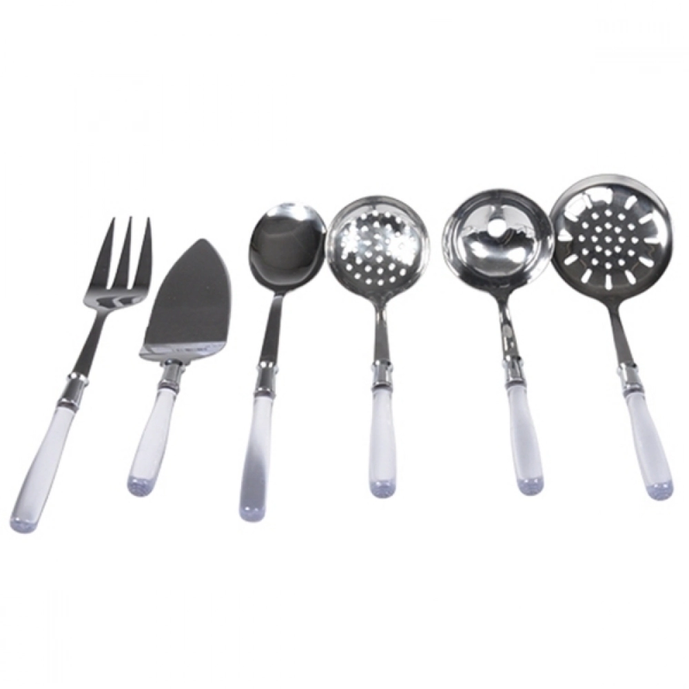 Utensilios P/cozinha Craw C/6 Pcs Cabo Tran.sg0038