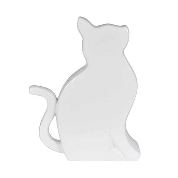 Escultura Btc Gato Ceramica Branco Xd0041