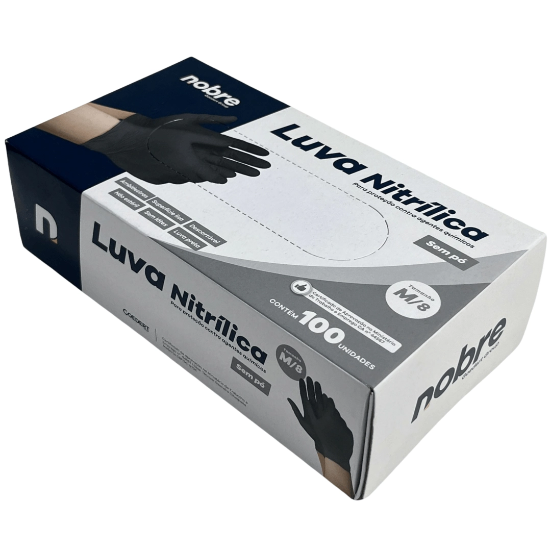 Luvas Nitrílica Procedimento Profissional S/ Pó 100 U Media