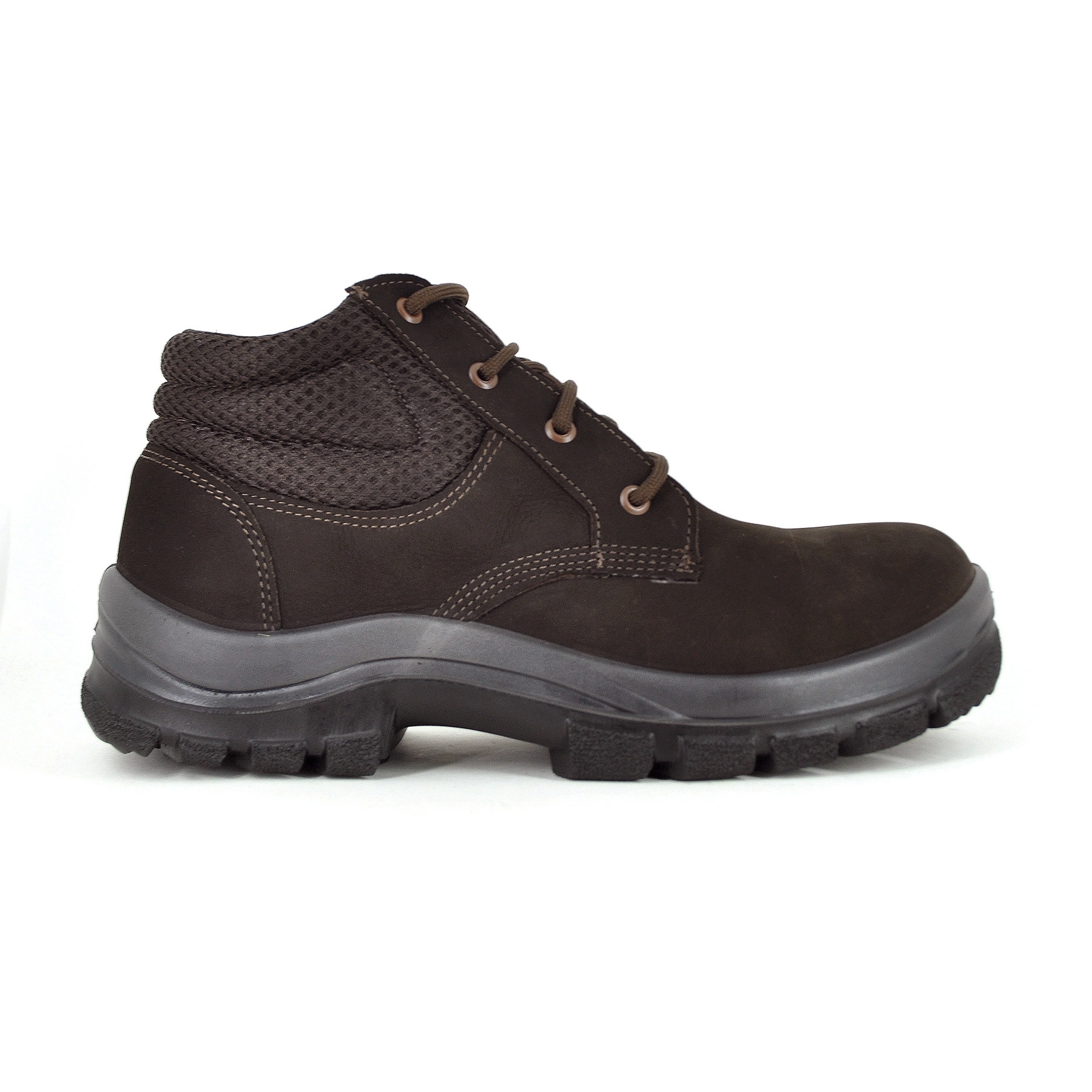 Botina de Amarrar Nobuck Composite Marrom n37 Palmilhado