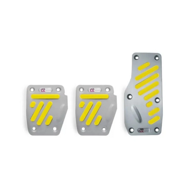 Capa de Pedal Sport Modelo III Aluminium Anodizado/Amarelo - SHEK PARTS 09012