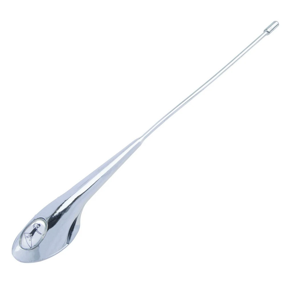 Antena Decorativa Dianteiro Universal com Desenho Resinado Surfista Cromado - SHEK PARTS 01011