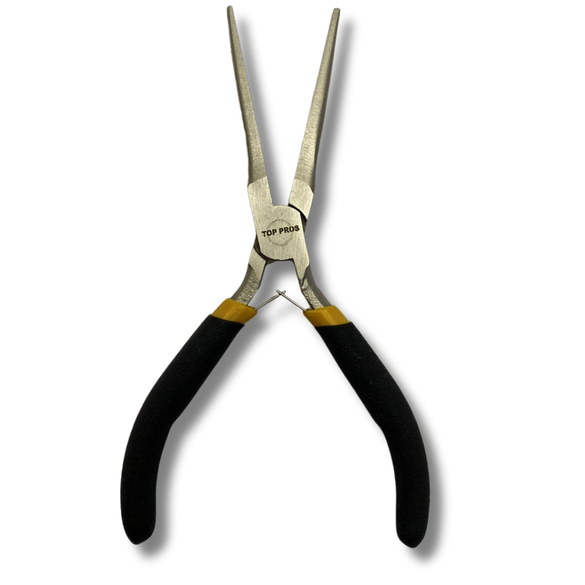 Alicate Mini Bico Fino Longo Agulha 5" Aço Niquelado 150mm Com Mola Cabo Borracha Termoplástica