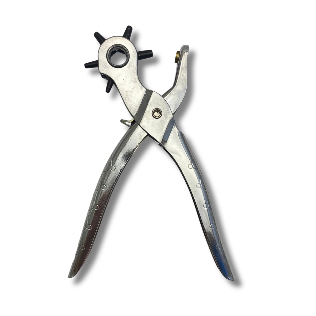 Alicate Furador Vazador Couro Eva 6 Furos 2,5 Até 5mm Cinto Chinelo Artesanato Reforçado 200mm