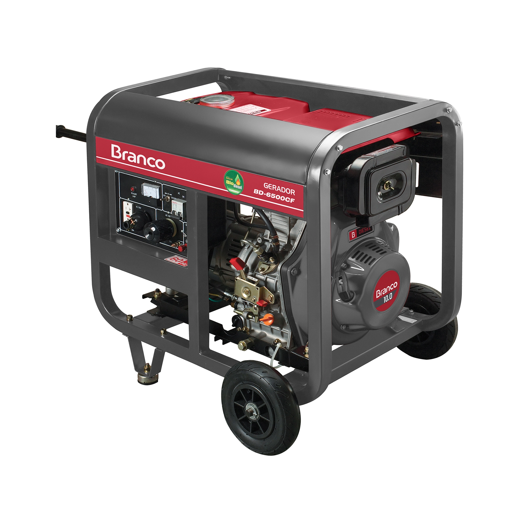 Gerador de Energia a Diesel Aberto 5,5 Kva Bivolt BD-6500 Branco