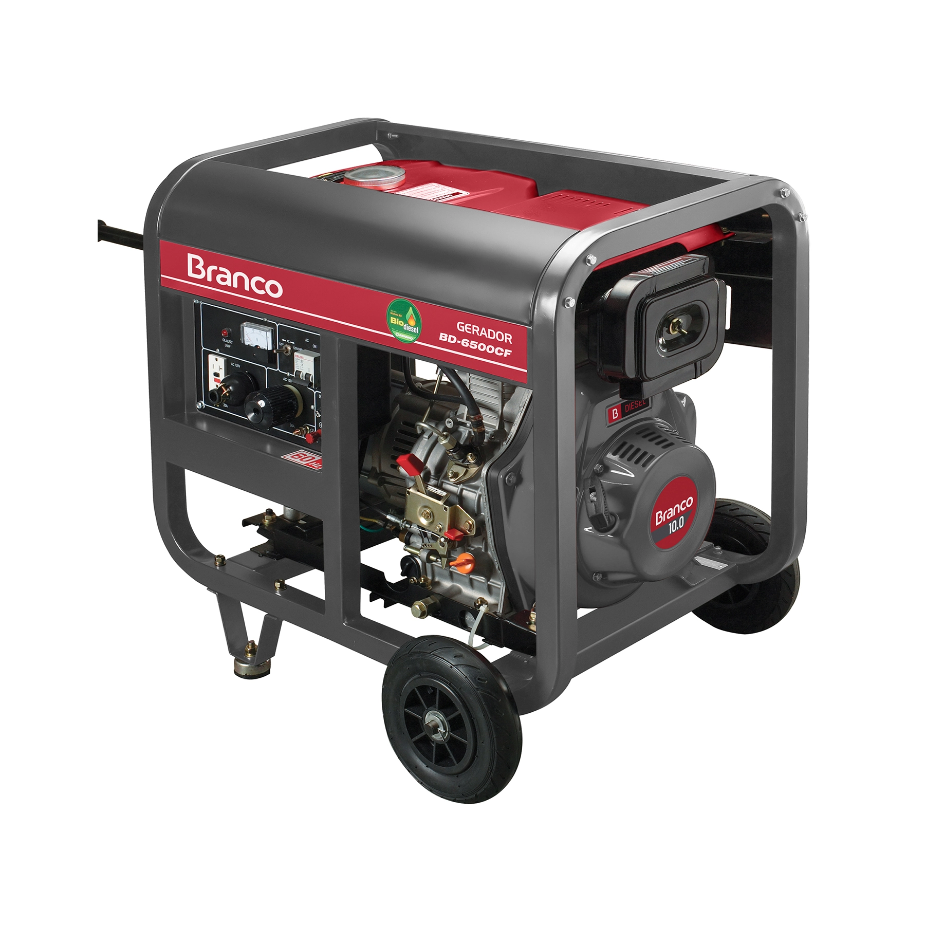 Gerador de Energia a Diesel Aberto 5,5 Kva Bivolt BD-6500E Branco