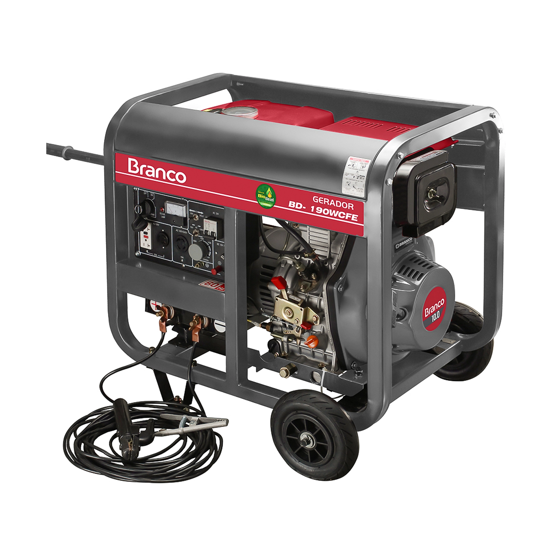 Gerador de Energia a Diesel Aberto 2,2 Kva Bivolt BD-W190 E Branco