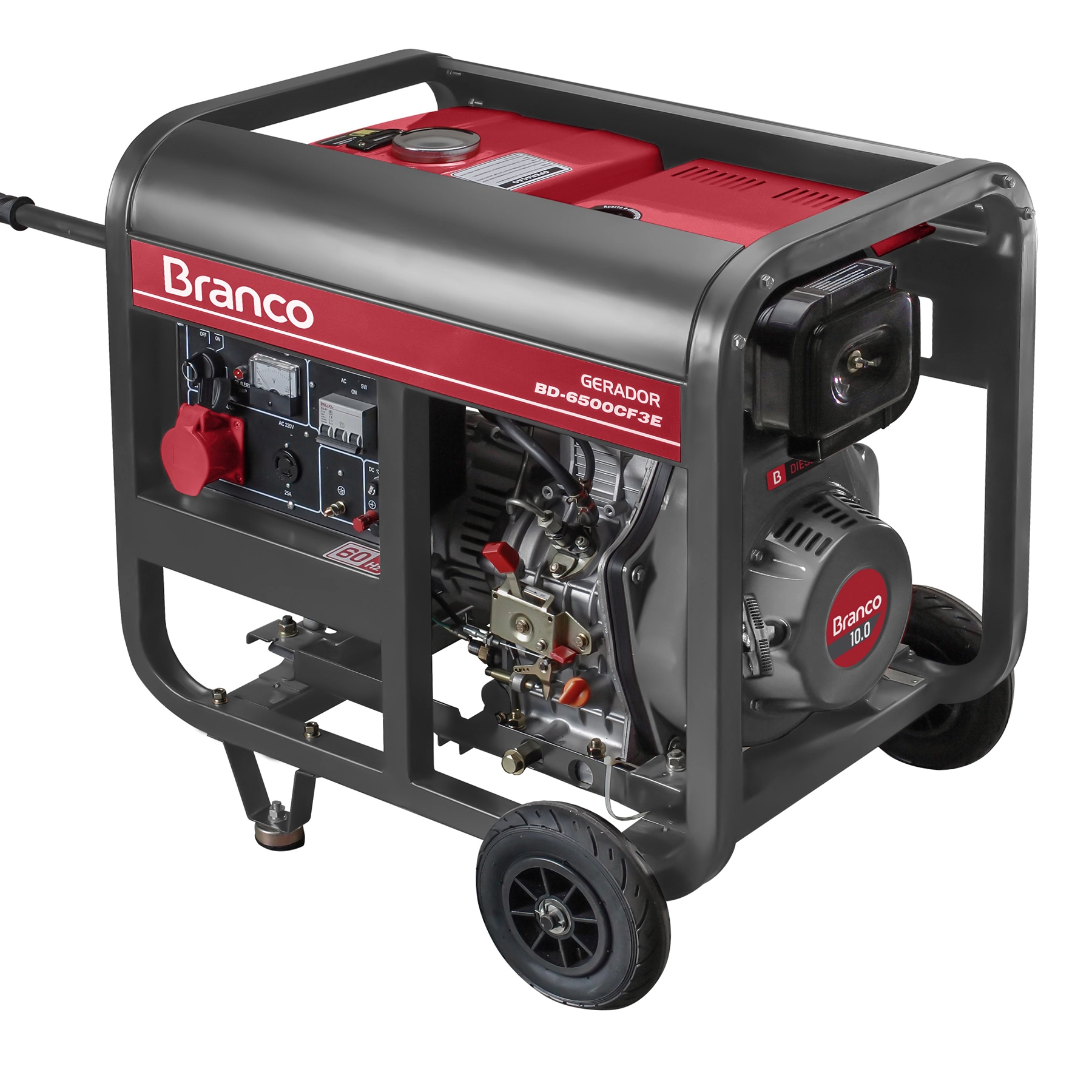 Gerador de Energia a Diesel Aberto 5 Kva 220V com AVR BD-6500E3 Branco
