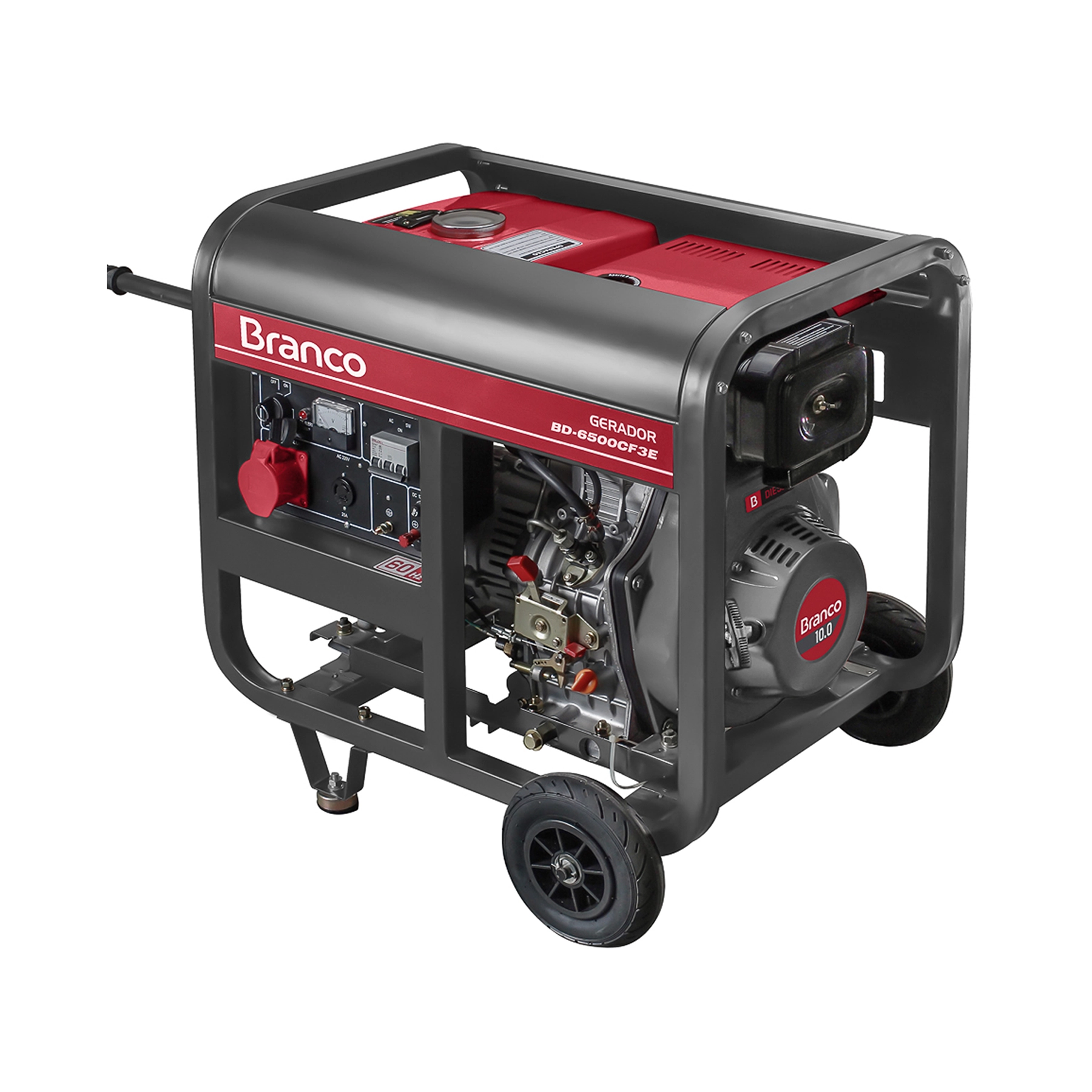 Gerador de Energia a Diesel Aberto 5 Kva 380V (440V) com AVR BD-6500E3 Branco