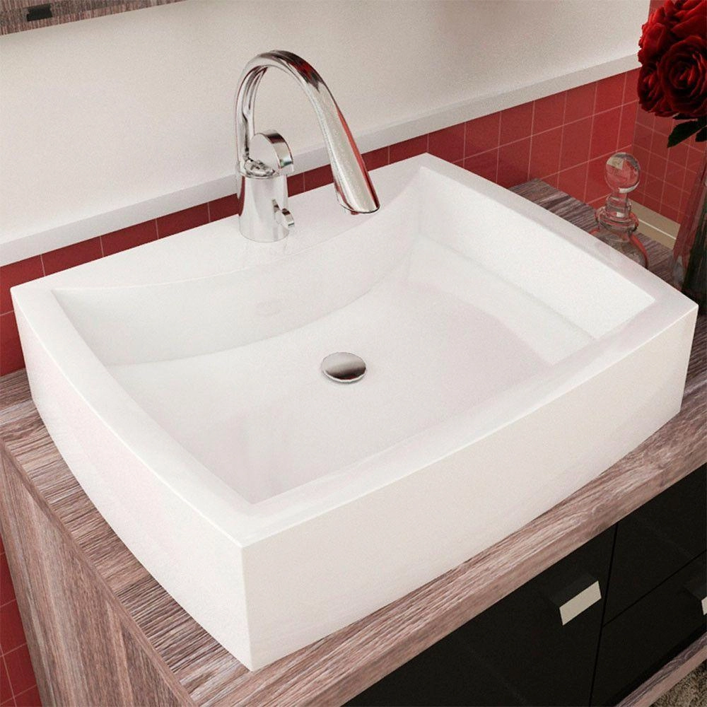 Cuba De Apoio Para Banheiro Em Mármore 50x37,5cm Branco