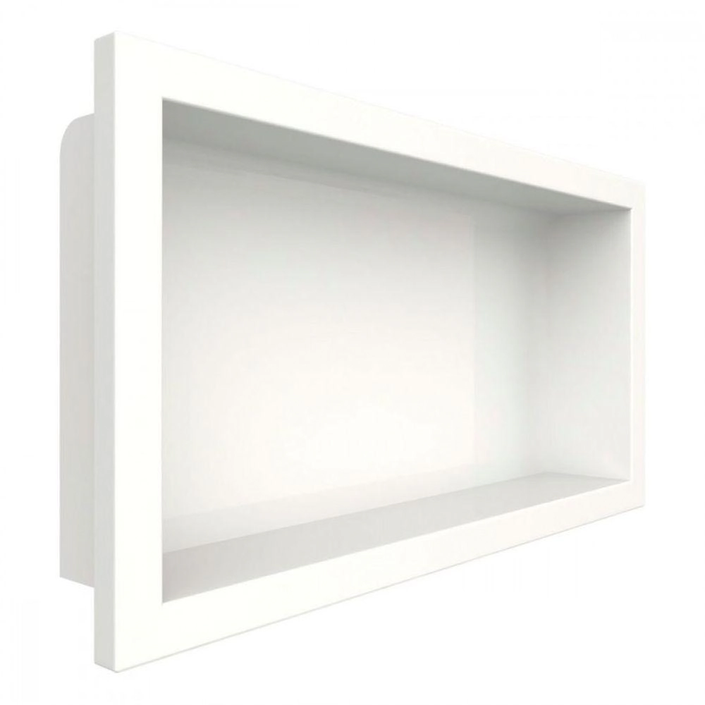 Nicho Para Banheiro Mármore Sintético 33x63x10 Cm Móveis Bosi Branco