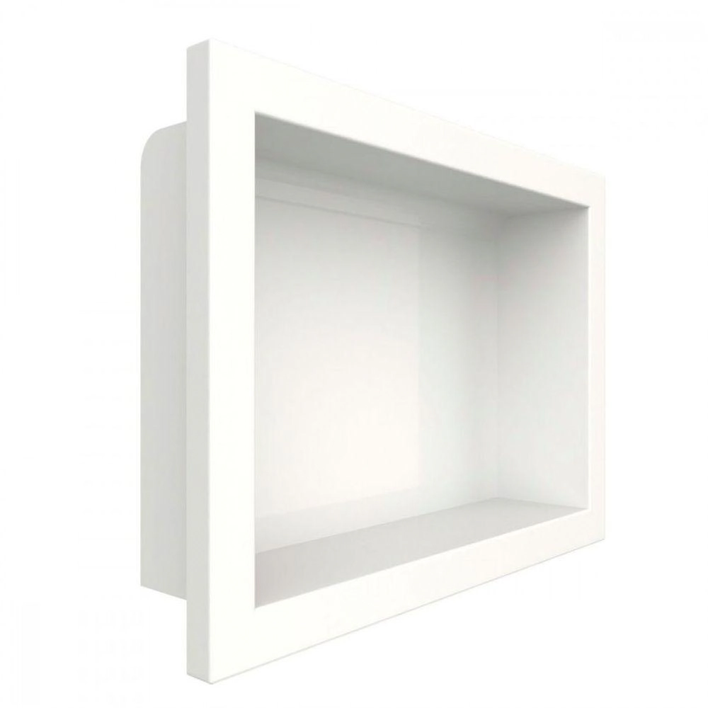 Nicho Para Banheiro Mármore Sintético 33x42,50x10 Cm Móveis Bosi Branco
