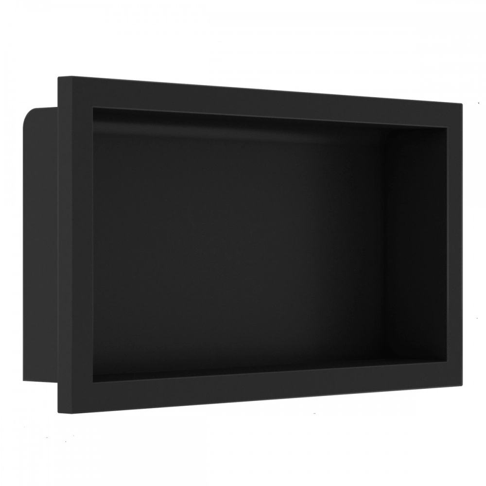 Nicho Para Banheiro Quadrado Grande Preto Fosco - Móveis Bosi