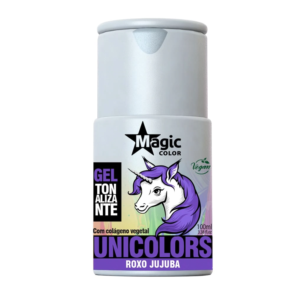 Maquiagem Capilar Magic Color Unicolors Gel Tonalizante Roxo Jujuba 100ml