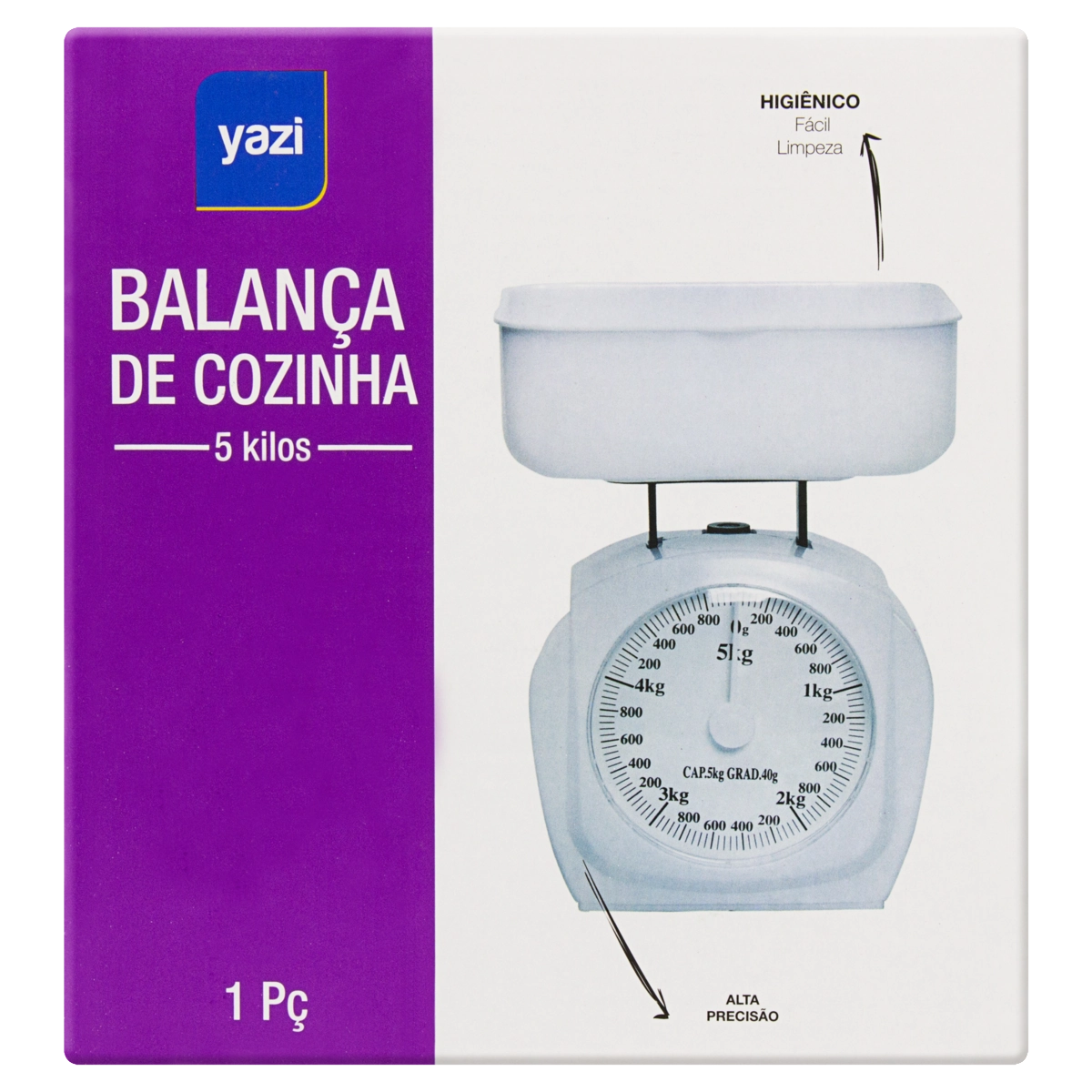 Balança De Cozinha Branca 5kg Yazi