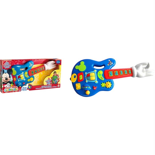 Guitarra Elétrica Mickey Vermelha Azul Verde E Amarelo Zippy Toys