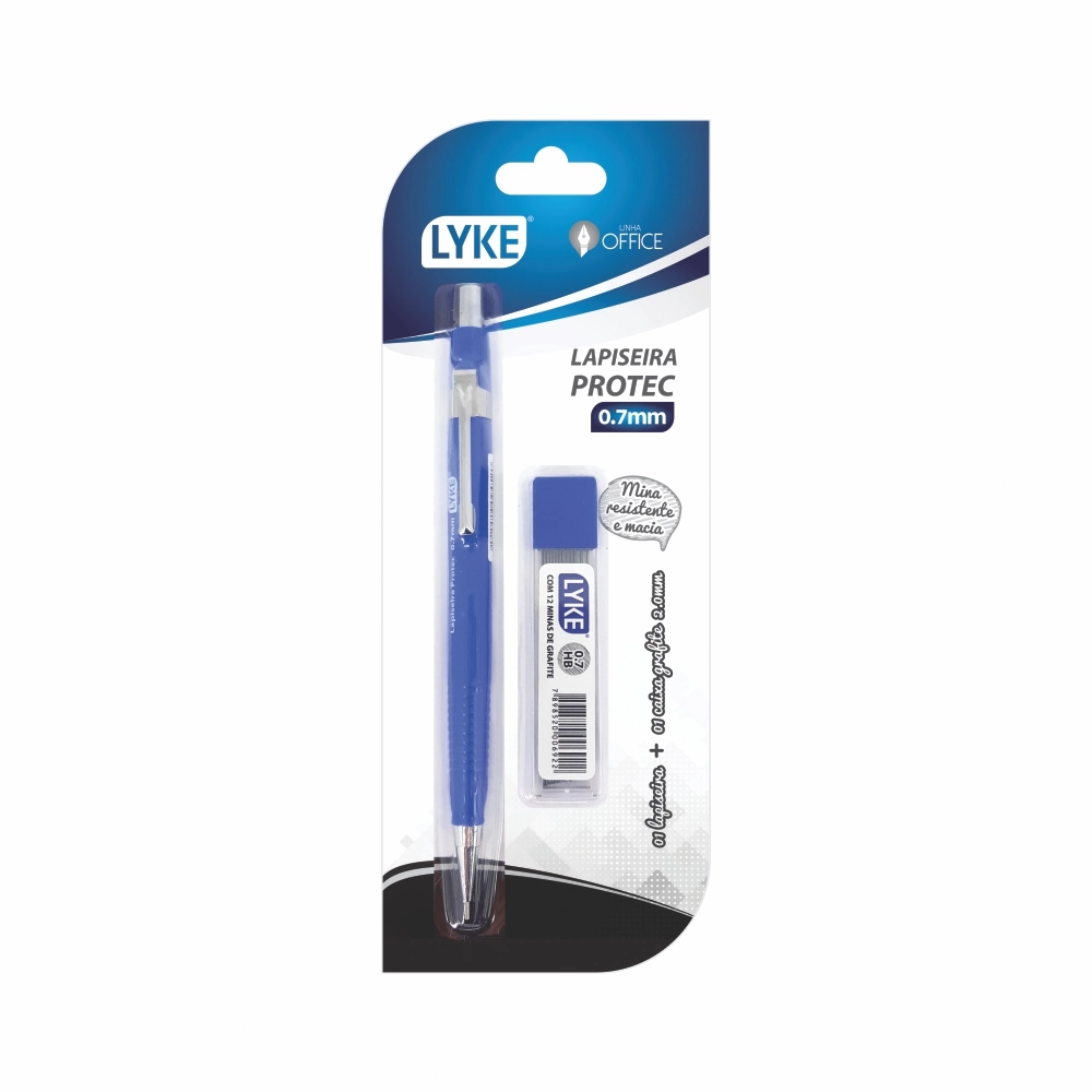 Lapiseira Protec Azul 0.7mm Grafite Blister Lo101 490 Lyke