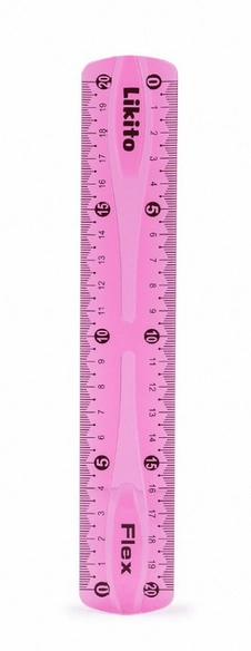 Regua Flexivel Lyke 20cm Rosa