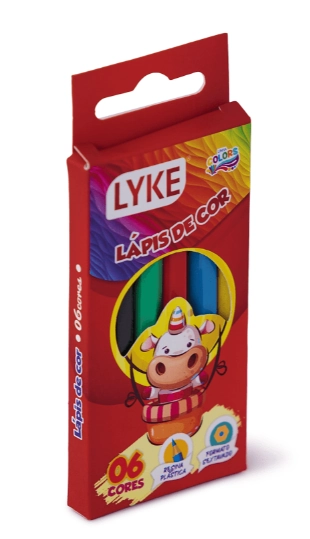 Lapis Cor 06 Cores Curto Sextavado Lyke