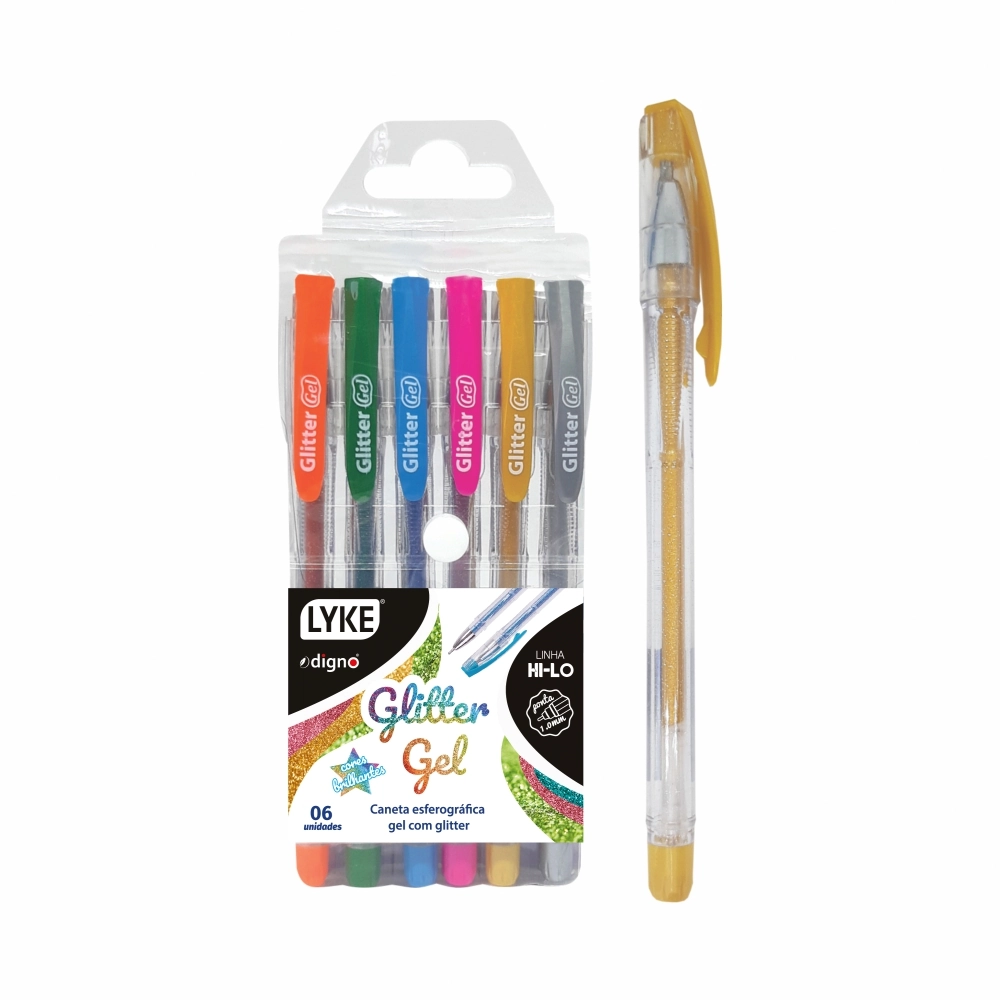 Caneta Gel Glitter C/6und