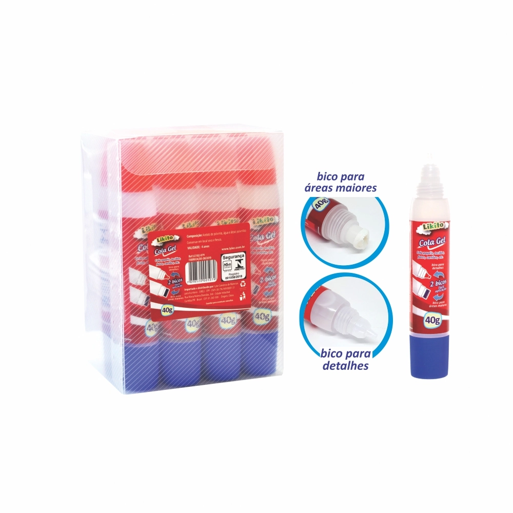 Cola Transparente Gel 40g Likito Lyke 2 Bicos
