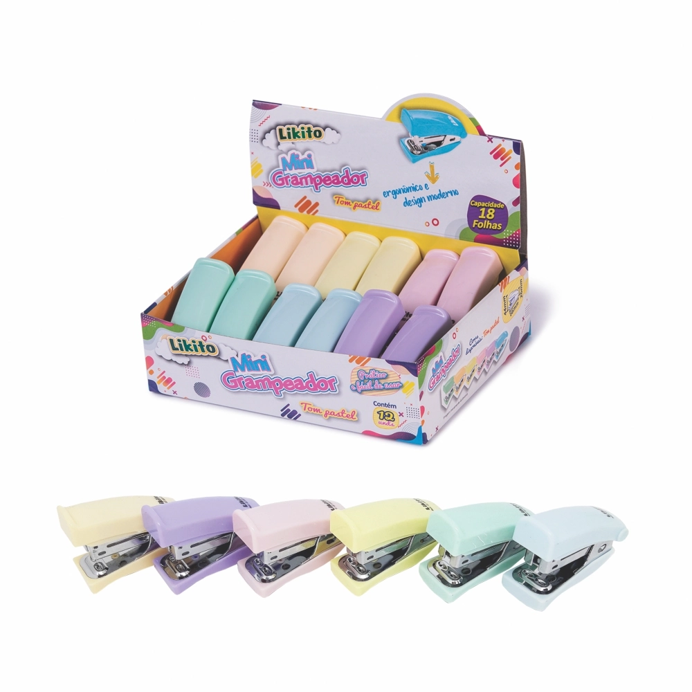 Grampeador Plast Mini Pastel 018 Fl Lyke 26/6