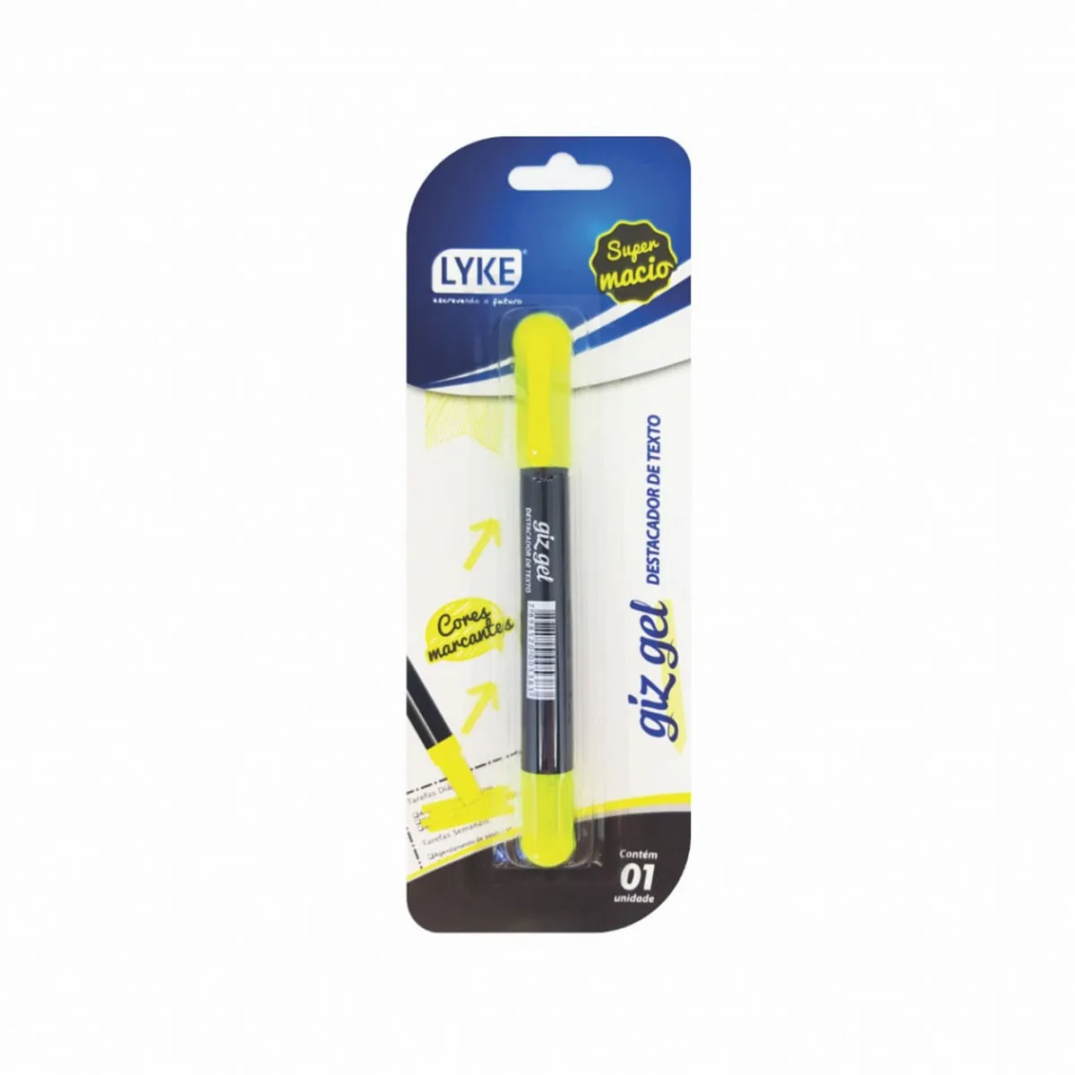 Destacador de Texto Lyke Giz Gel Amarelo Unidade
