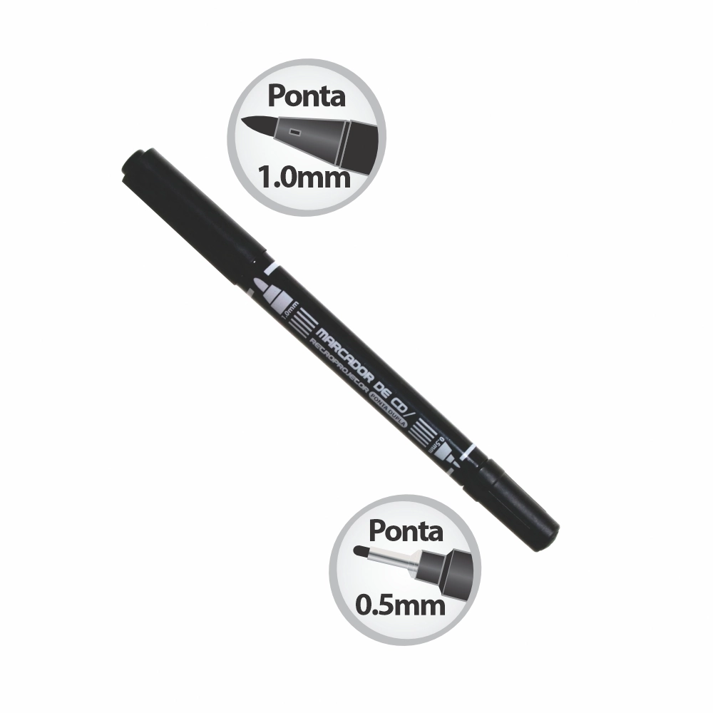 Marcador Perm Duas Pontas Lyke Preto