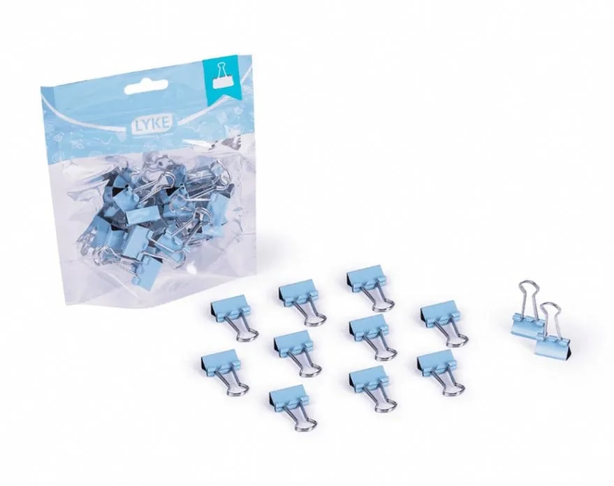 Prendedor De Papel Mola 19mm 12un Lyke Pastel Azul