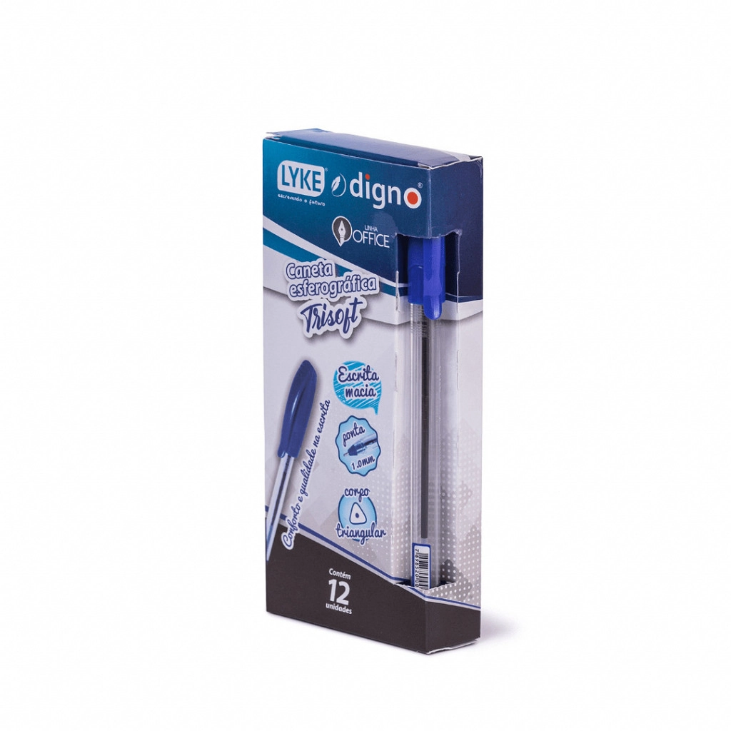 Caneta Esferiografica Triangular 1.0mm Azul Lo101 101 Lyke