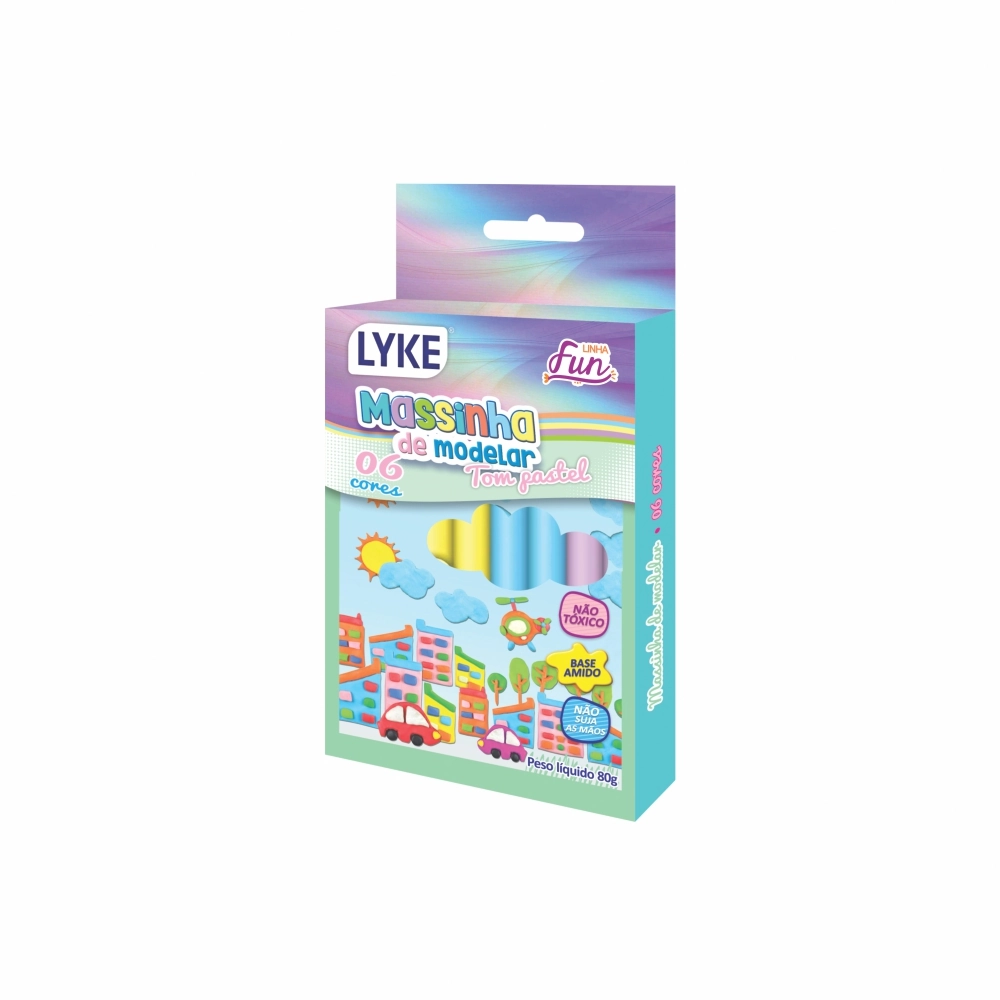 Massa Modelar 6 Cores Pastel 80g Le102 855 Lyke