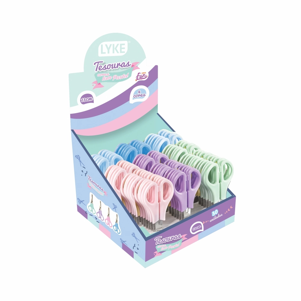 Tesoura Escolar 13cm Lyke Pastel Sortida