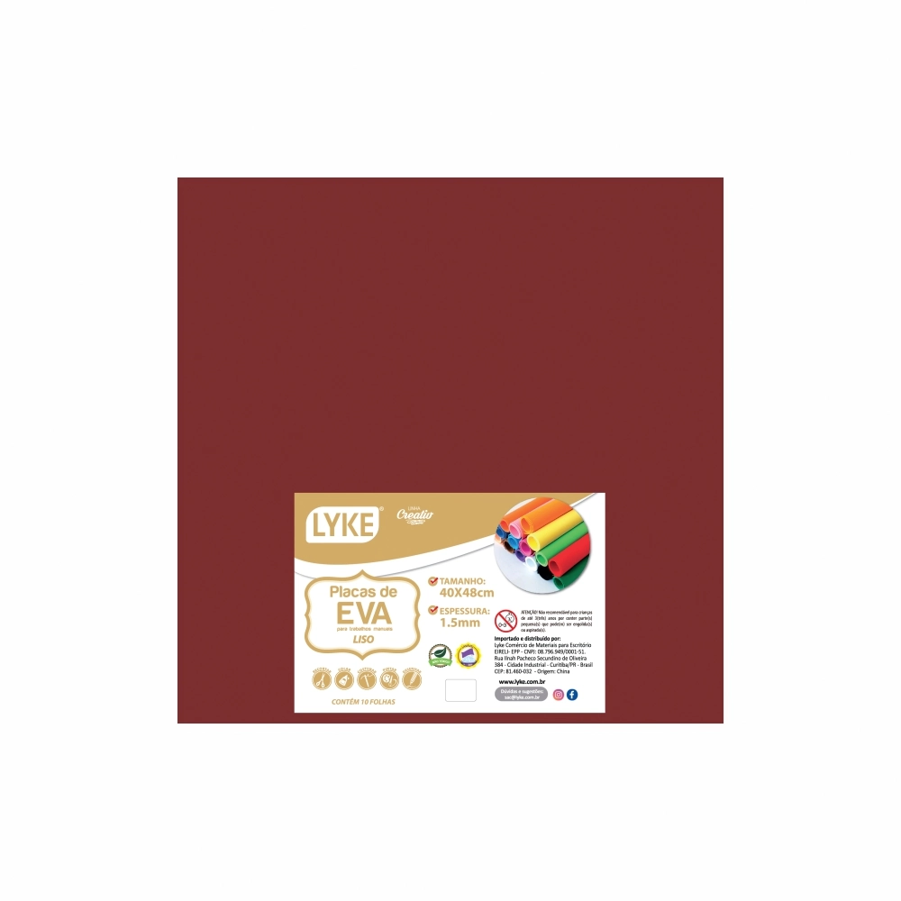 Placa Eva Liso 40x48 Vermelho Escuro 1.5mm 103778 Lyke