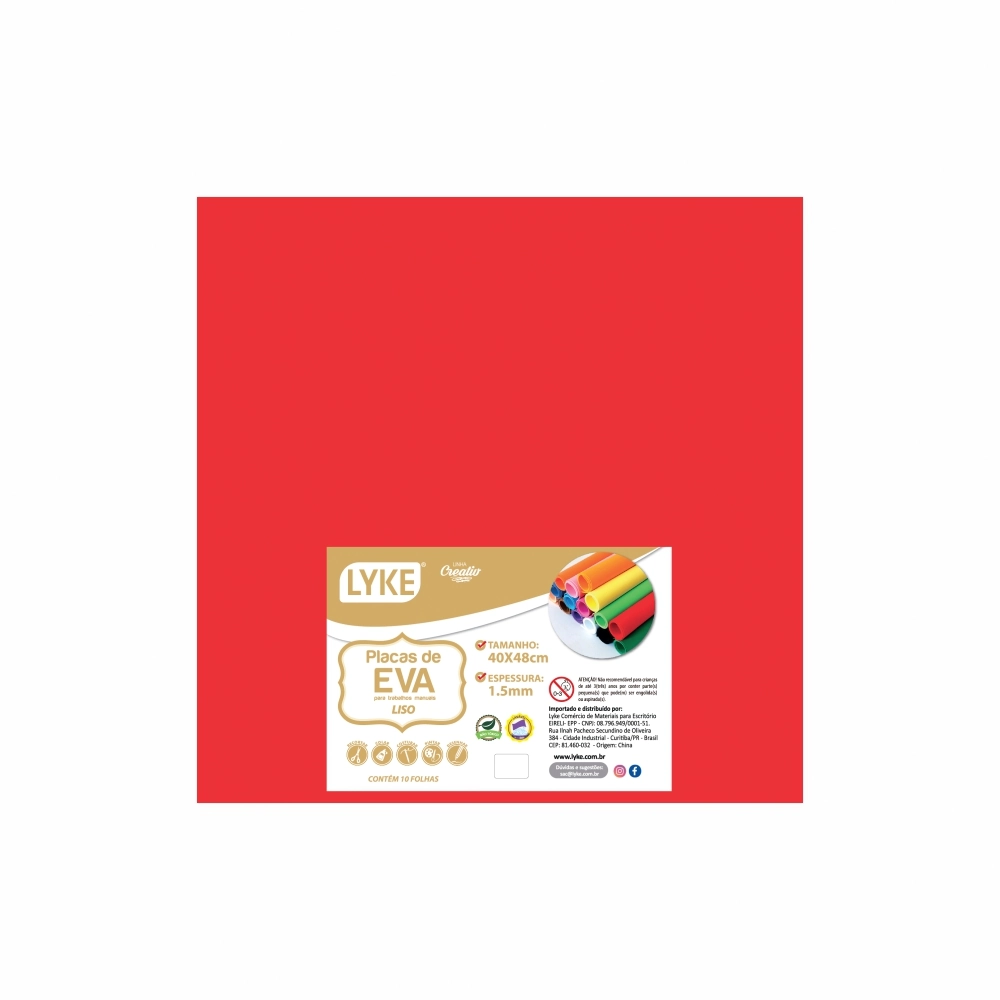 Placa Eva Liso 40x48 Vermelho 1.5mm 103733 Lyke