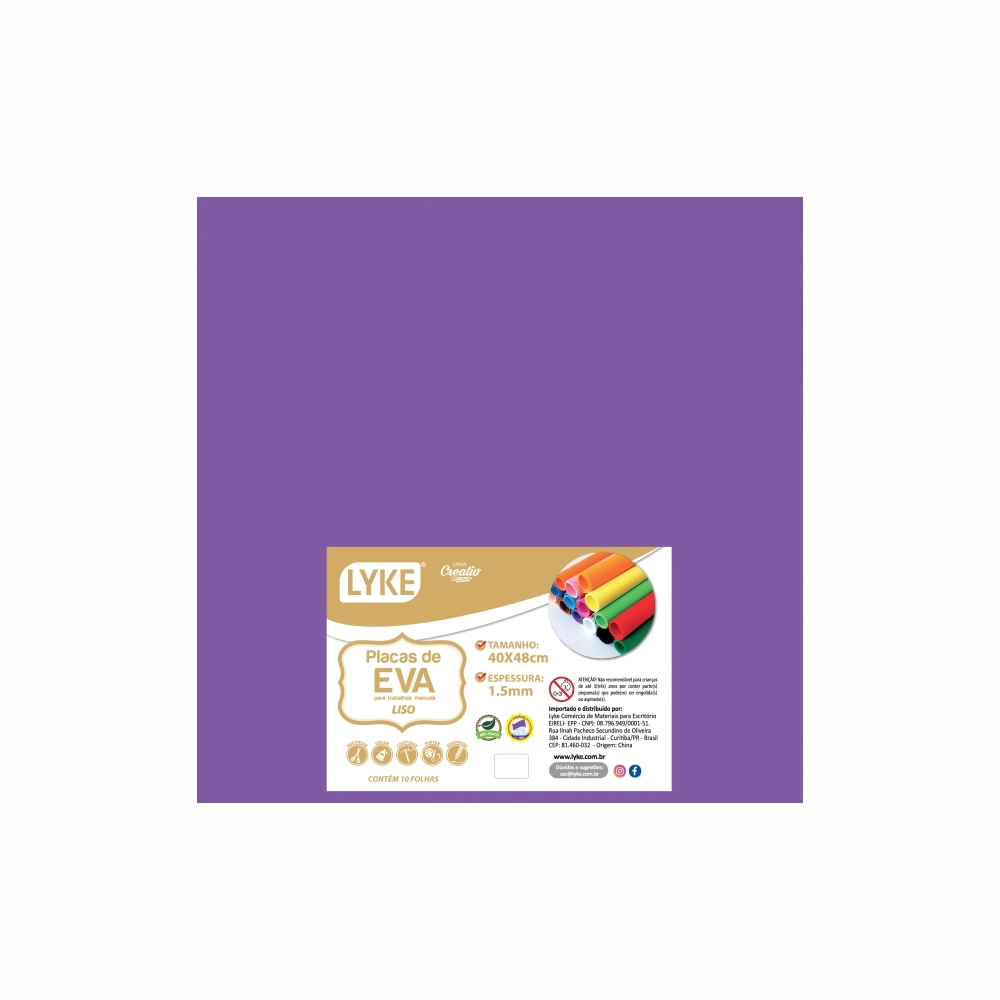 Placa Eva Liso 40x48 Lilas 1.5mm 103736 Lyke
