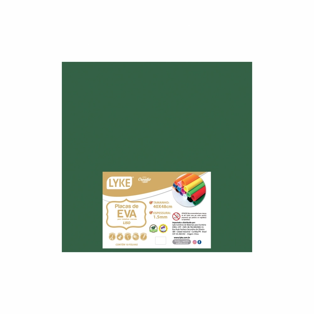 Placa Eva Liso 40x48 Verde Escuro 1.5mm 103740 Lyke