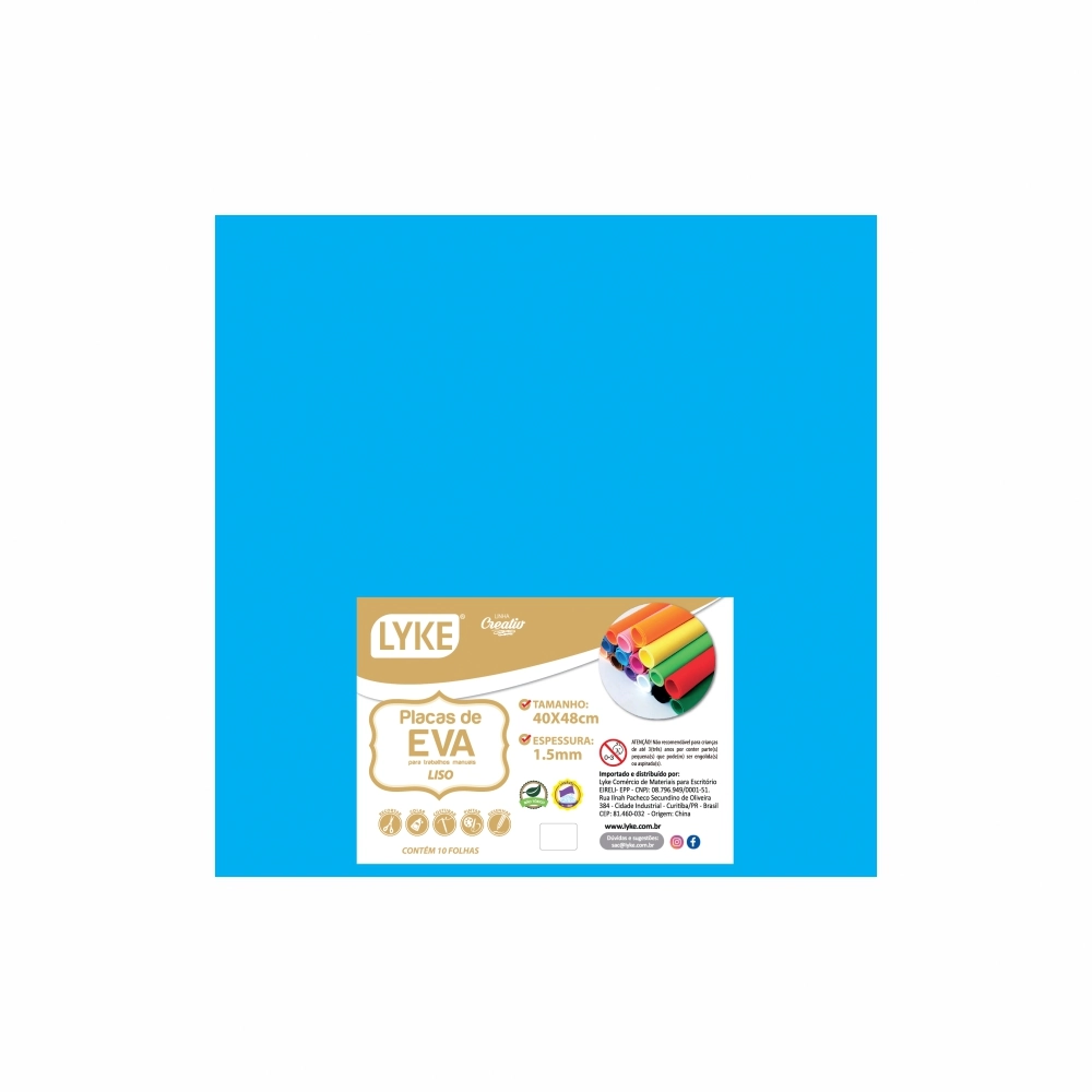 Placa Eva Liso 40x48 Azul Claro 1.5mm 103741 Lyke